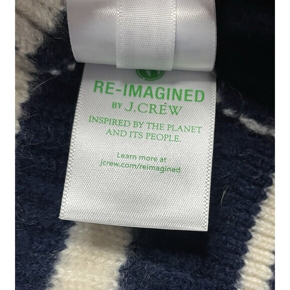 J Crew Sweater Womens 2X Plus Size Ribbed Cashmere Oversized Crewneck Striped - Picture 6 of 7